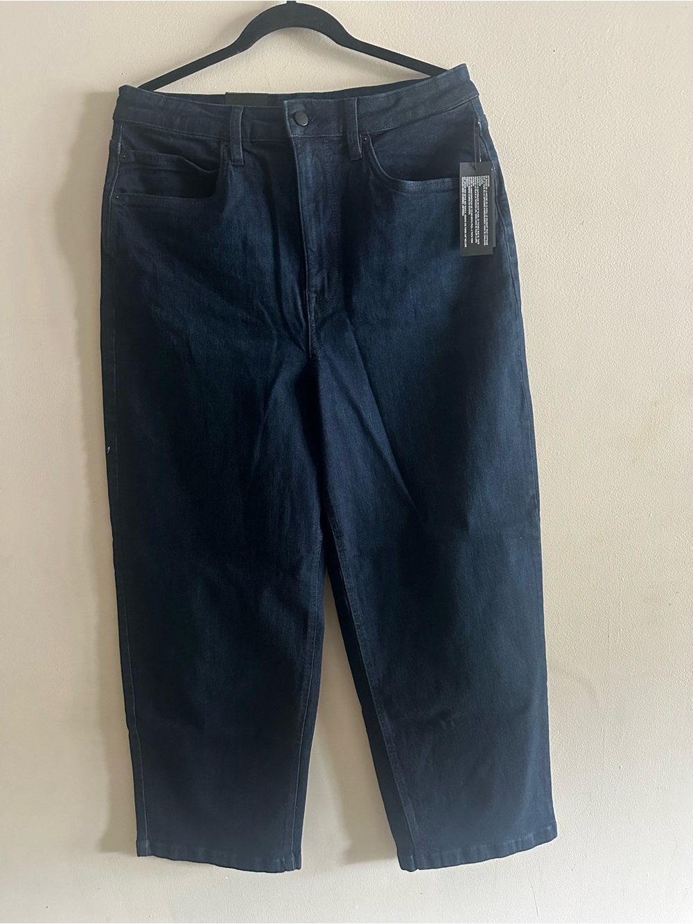 Kenneth Cole High-Rise Wide Straight Jeans in Dark Indigo